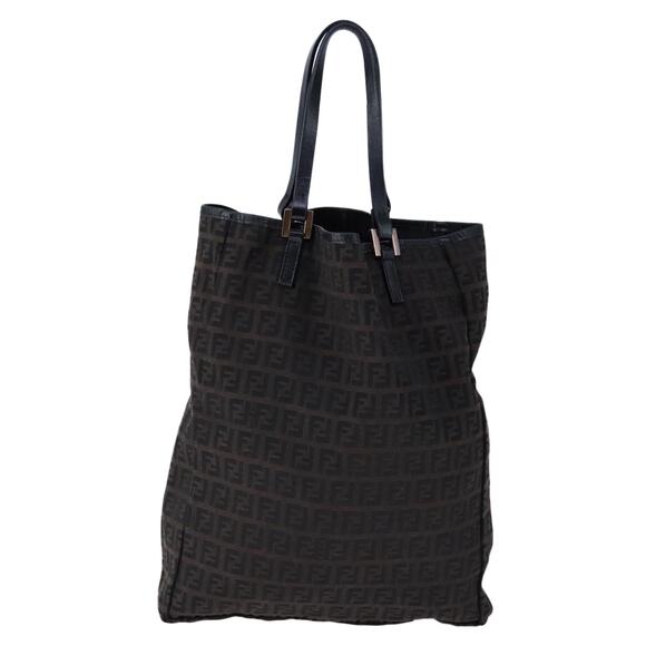 FENDI Zucchino Canvas Tote Bag Brown - Picture 3 of 13